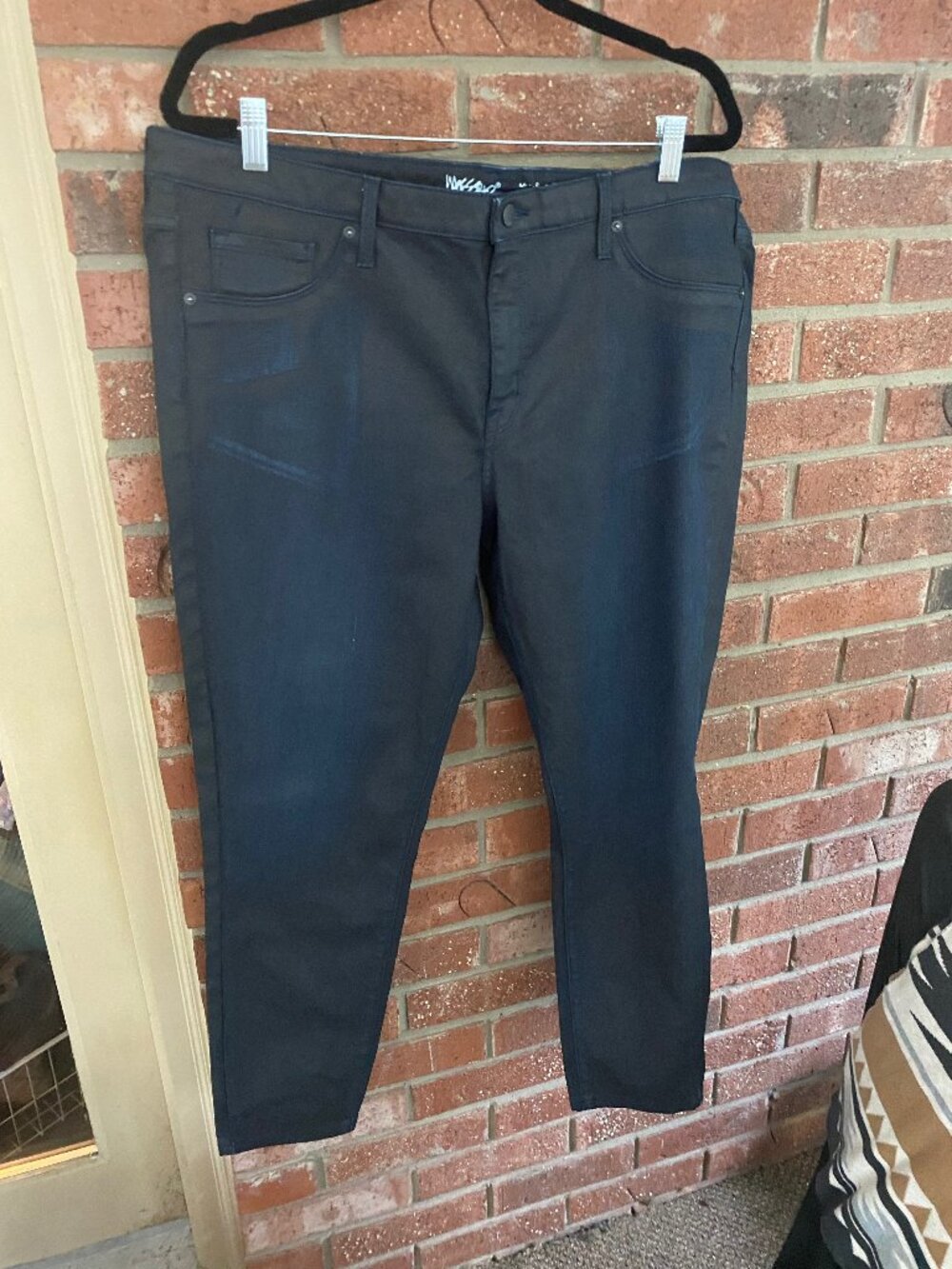 Wax Jean Denim Black Mid Rise Jegging Power Stretch